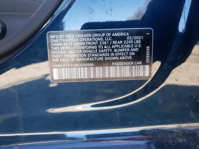 2021 VOLKSWAGEN PASSAT SE 1VWSA7A32MC006486