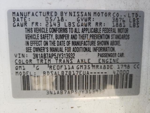 2018 NISSAN SENTRA S 3N1AB7AP5JY313932