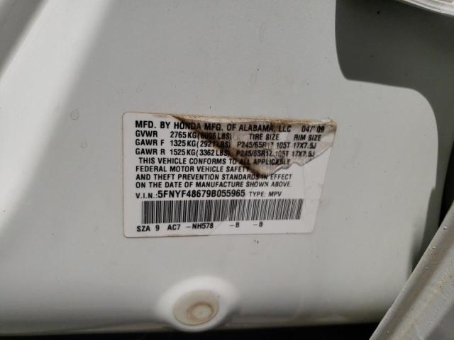 5FNYF48679B055965 Honda Pilot Exl 2009. Фото: 9