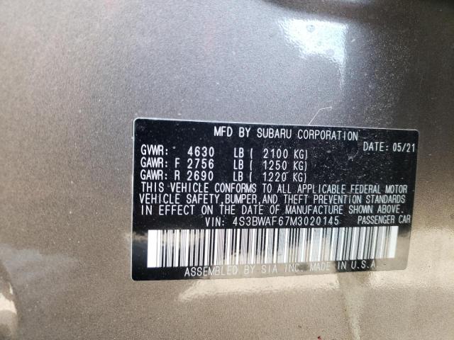 2021 SUBARU LEGACY PRE 4S3BWAF67M3020145