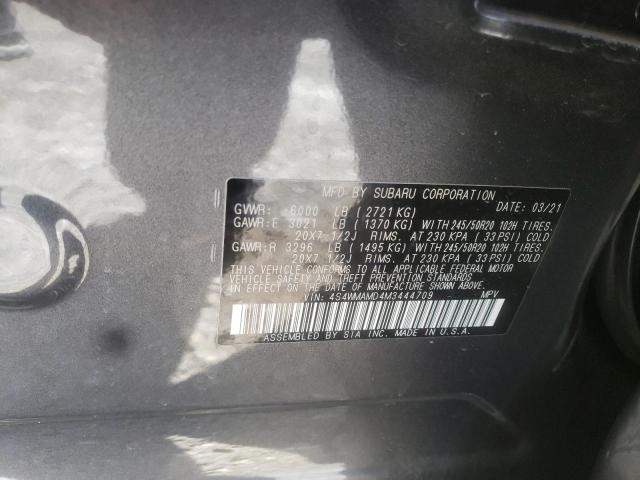 2021 SUBARU ASCENT LIM 4S4WMAMD4M3444709