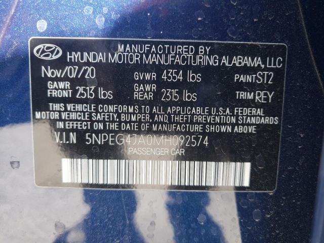 2021 HYUNDAI SONATA SE 5NPEG4JA0MH092574