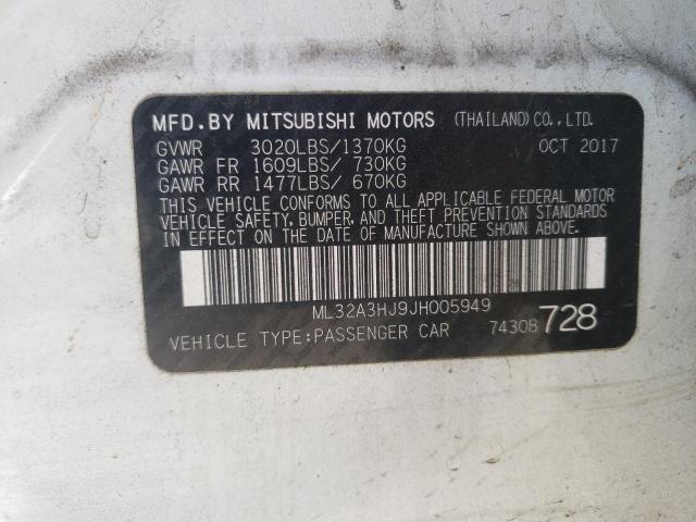2018 MITSUBISHI MIRAGE ES ML32A3HJ9JH005949