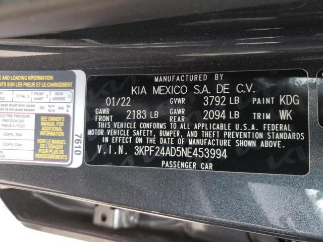 2022 KIA FORTE FE 3KPF24AD5NE453994
