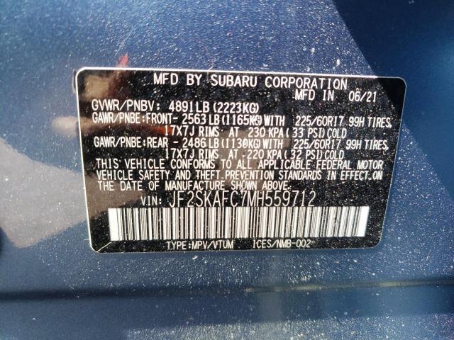 2021 SUBARU FORESTER P JF2SKAFC7MH559712