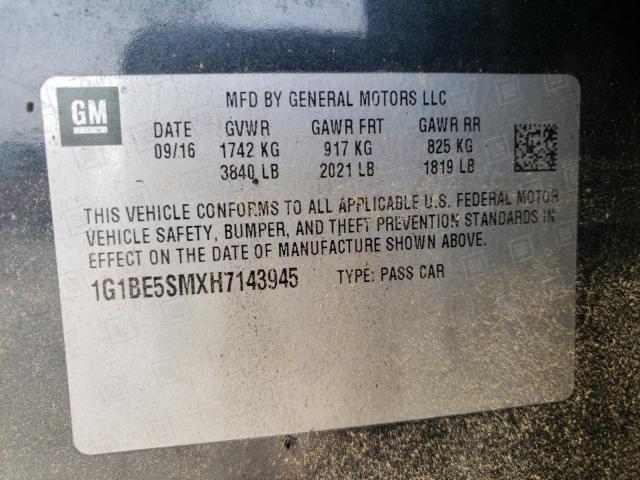 2017 CHEVROLET CRUZE LT 1G1BE5SMXH7143945