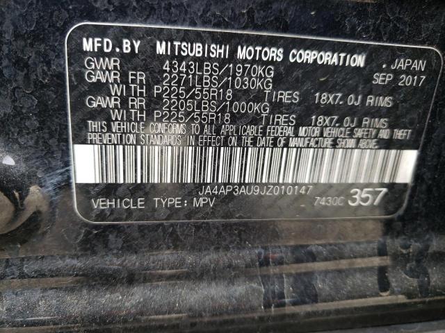 2018 MITSUBISHI OUTLANDER JA4AP3AU9JZ010147