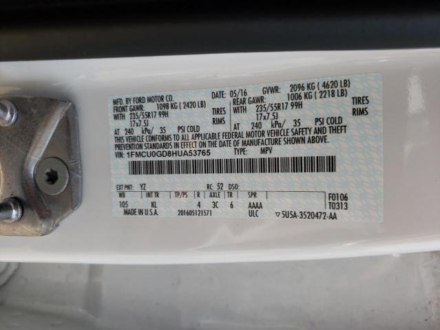 2017 FORD ESCAPE SE 1FMCU0GD8HUA53765
