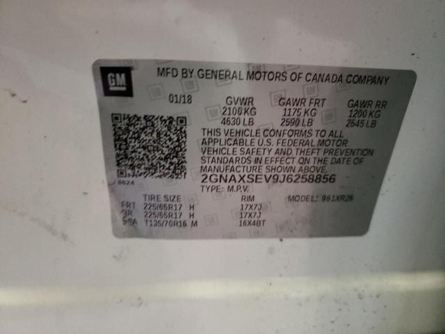 2018 CHEVROLET EQUINOX LT 2GNAXSEV9J6258856