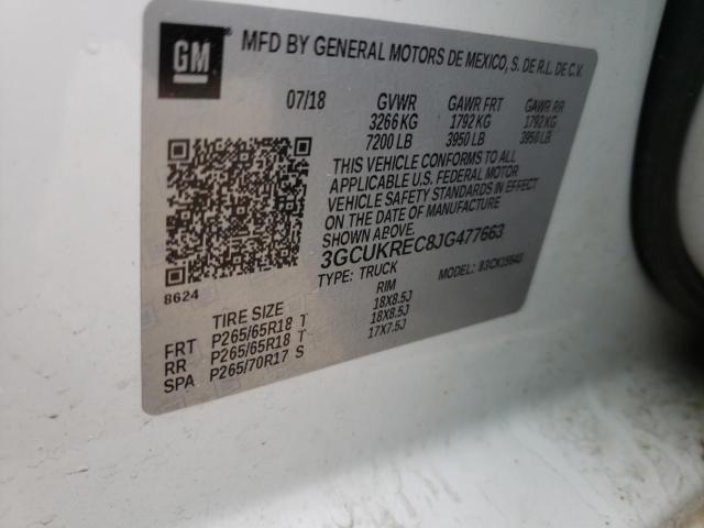2018 CHEVROLET SILVERADO 3GCUKREC8JG477663