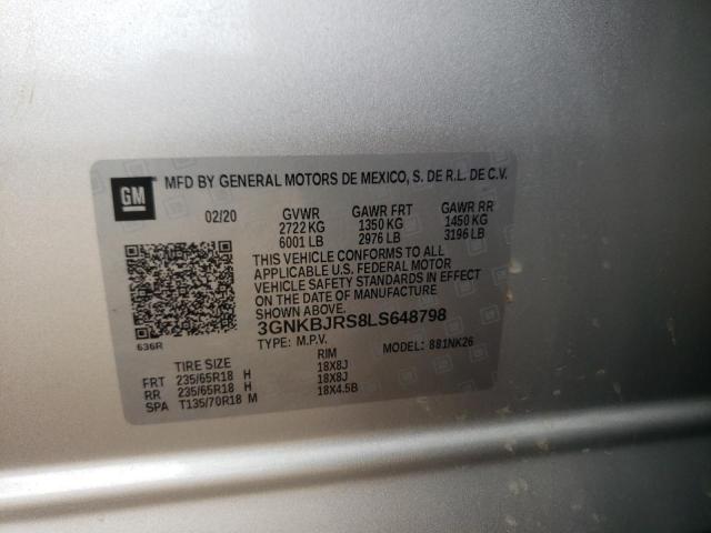 2020 CHEVROLET BLAZER 3LT 3GNKBJRS8LS648798