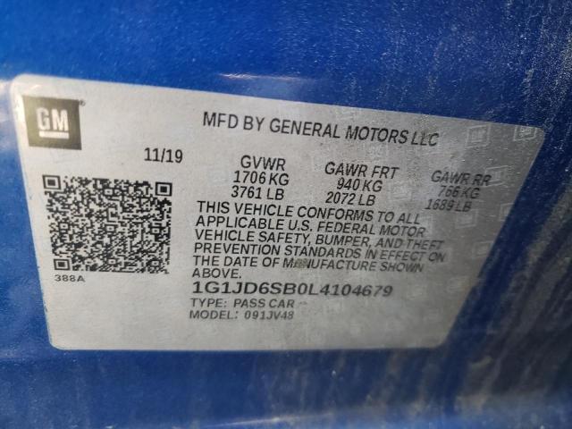 2020 CHEVROLET SONIC 1G1JD6SB0L4104679