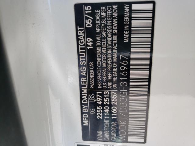 2016 MERCEDES-BENZ E 550 WDDKJ7DB3GF316967