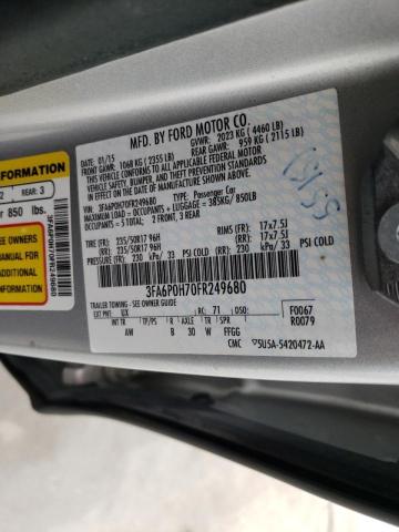 2015 FORD FUSION SE 3FA6P0H70FR249680