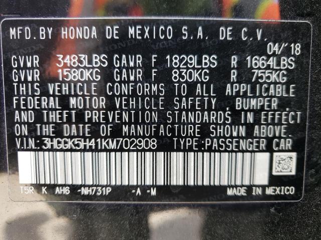 2019 HONDA FIT LX 3HGGK5H41KM702908