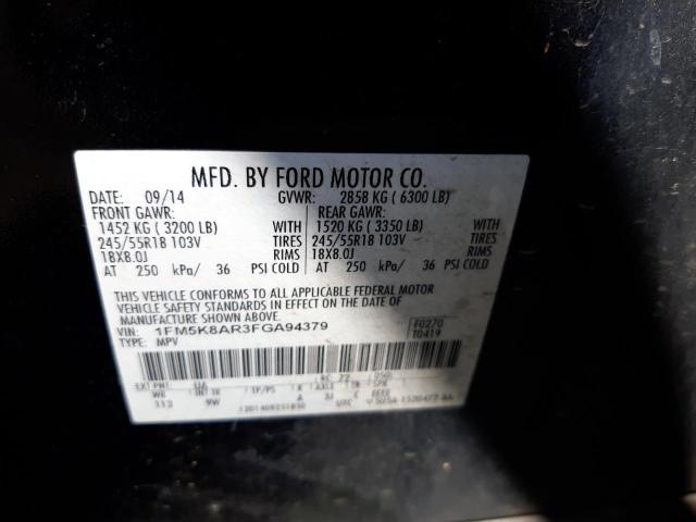 1FM5K8AR3FGA94379 Ford Explorer P 2015. Фото: 9
