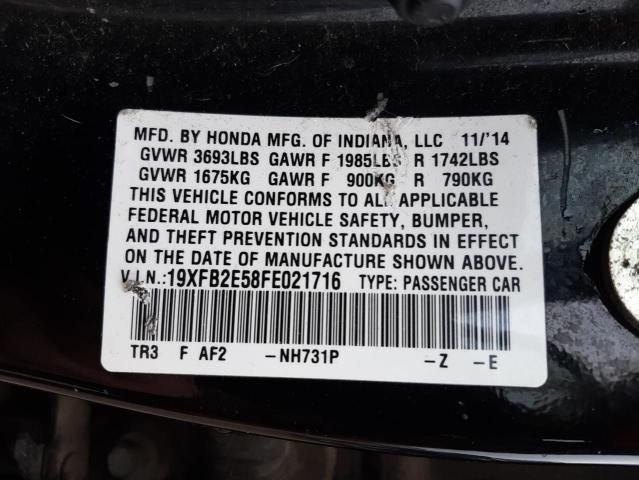 2015 HONDA CIVIC LX 19XFB2E58FE021716