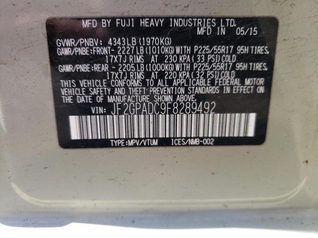 2015 SUBARU XV CROSSTR JF2GPADC9F8289492