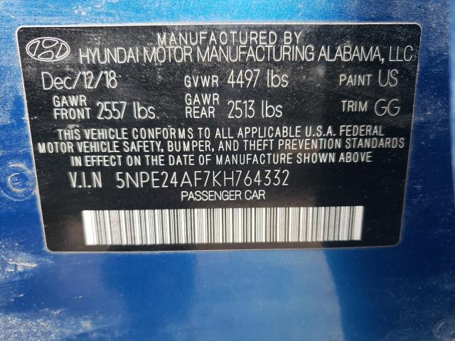 2019 HYUNDAI SONATA SE 5NPE24AF7KH764332