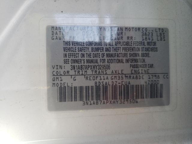 2017 NISSAN SENTRA S 3N1AB7APXHY329506
