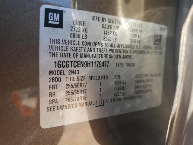 2017 CHEVROLET COLORADO L 1GCGTCEN9H1179477