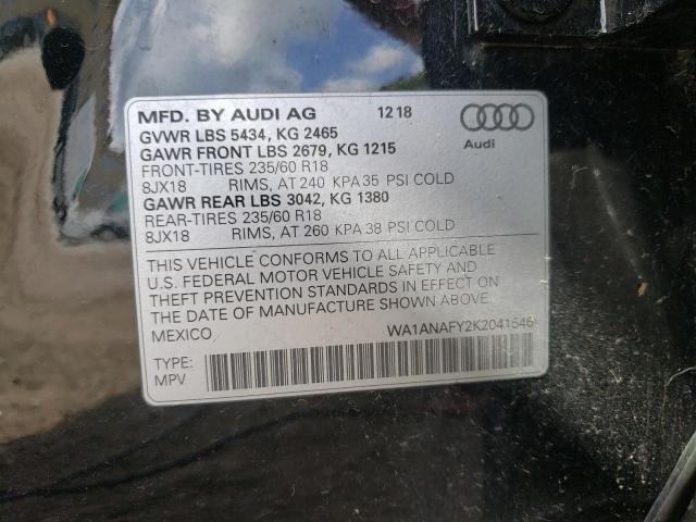 2019 AUDI Q5 PREMIUM WA1ANAFY2K2041546