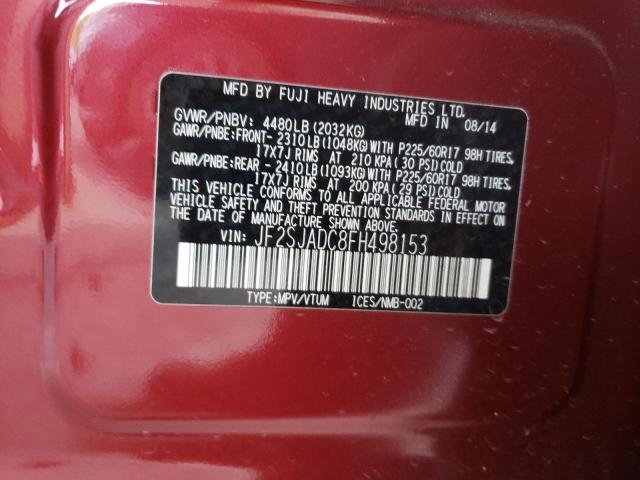 2015 SUBARU FORESTER 2 JF2SJADC8FH498153