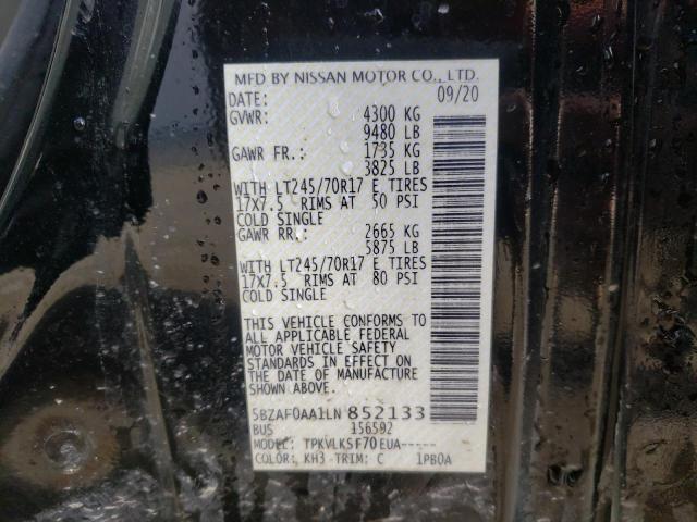 2020 NISSAN NV 3500 5BZAF0AA1LN852133