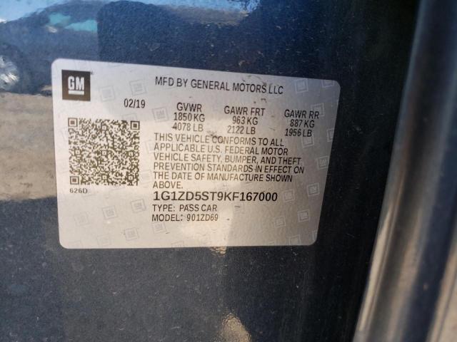2019 CHEVROLET MALIBU LT 1G1ZD5ST9KF167000