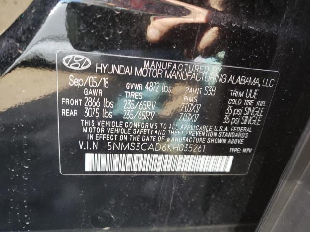 2019 HYUNDAI SANTA FE S 5NMS3CAD6KH035261