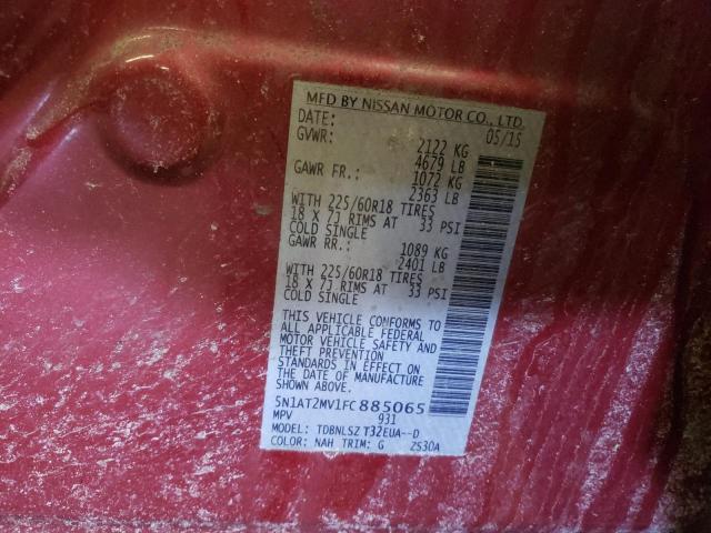 5N1AT2MV1FC885065 Nissan Rogue S 2015. Фото: 9