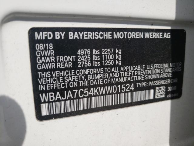 2019 BMW 530 XI WBAJA7C54KWW01524