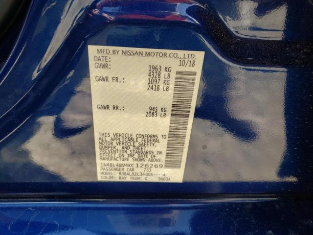 2019 NISSAN ALTIMA S 1N4BL4BV4KC126269