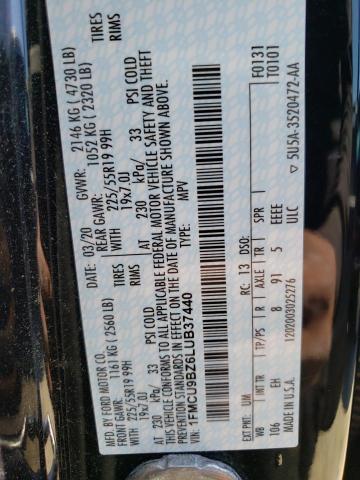 2020 FORD ESCAPE SE 1FMCU9BZ6LUB37440