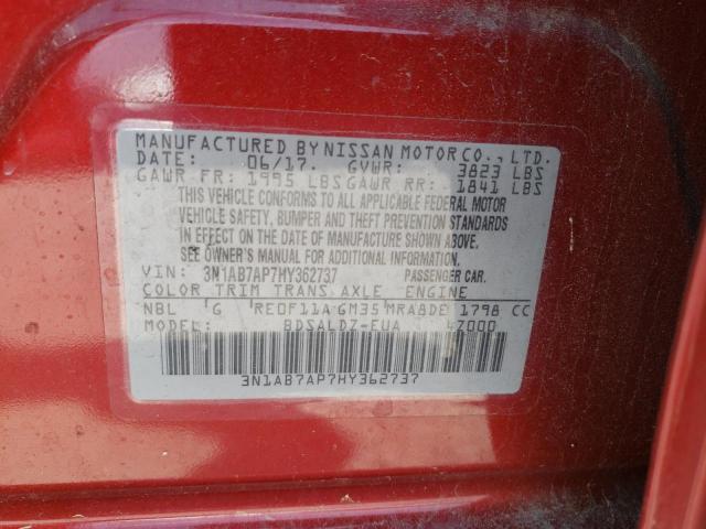 2017 NISSAN SENTRA S 3N1AB7AP7HY362737