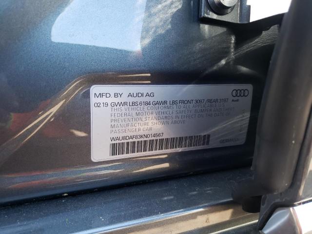2019 AUDI A8 L WAU8DAF83KN014567