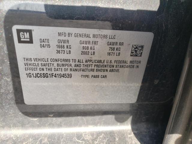 2015 CHEVROLET SONIC LT 1G1JC6SG1F4194539