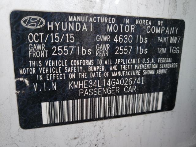 2016 HYUNDAI SONATA HYB KMHE34L14GA026741