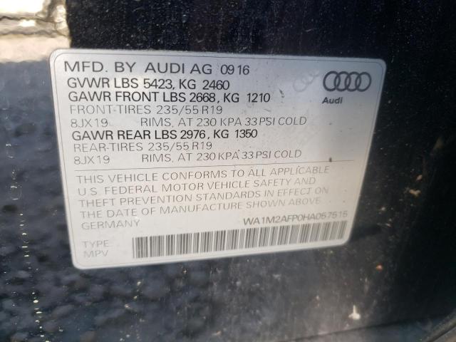 VIN WA1M2AFP0HA057515 2017 Audi Q5, Premium Plus no.10