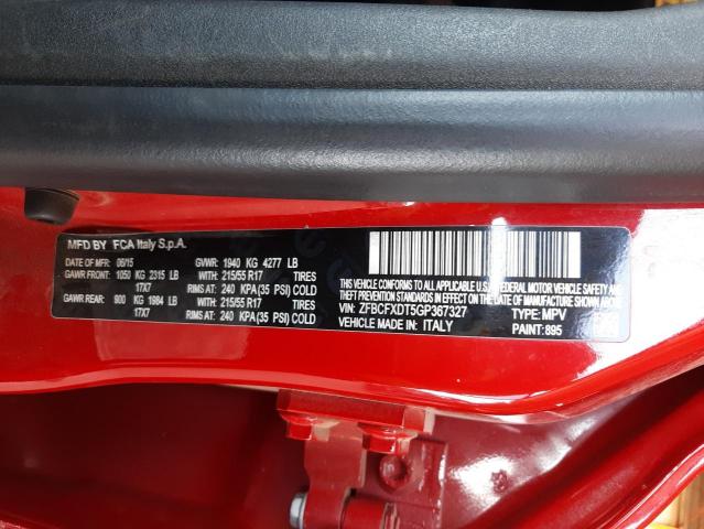 2016 FIAT 500X LOUNG ZFBCFXDT5GP367327