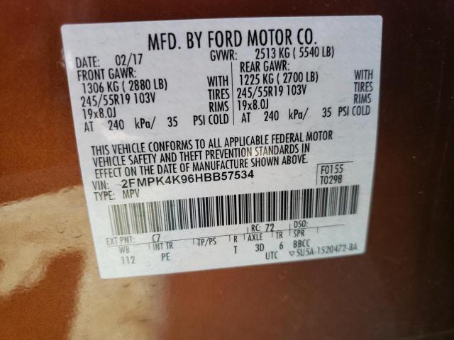 2017 FORD EDGE TITAN 2FMPK4K96HBB57534