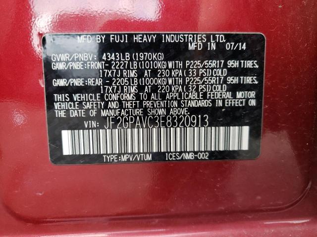 JF2GPAVC3E8320913 Subaru Xv Crosstr 2014. Фото: 9