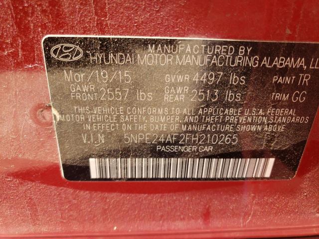 2015 HYUNDAI SONATA SE 5NPE24AF2FH210265