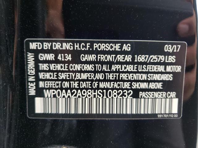 2017 PORSCHE 911 CARRER WP0AA2A98HS108232