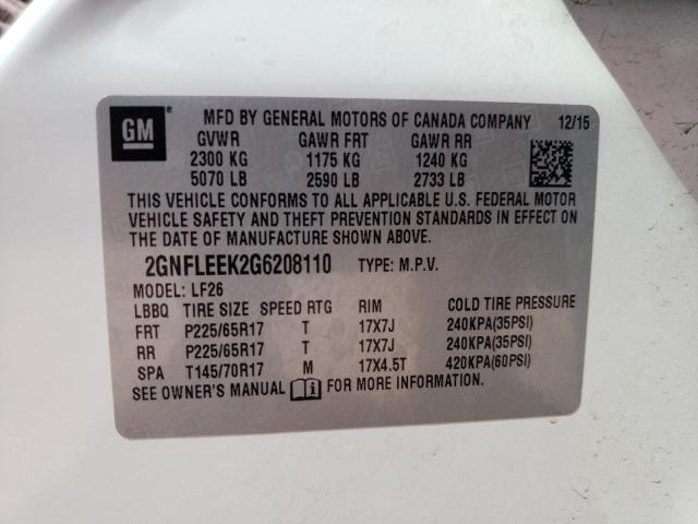 2016 CHEVROLET EQUINOX LS 2GNFLEEK2G6208110