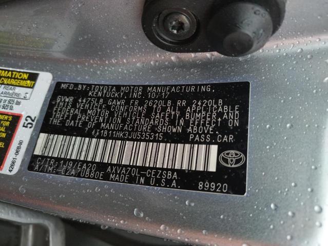 2018 TOYOTA CAMRY L 4T1B11HK3JU535315