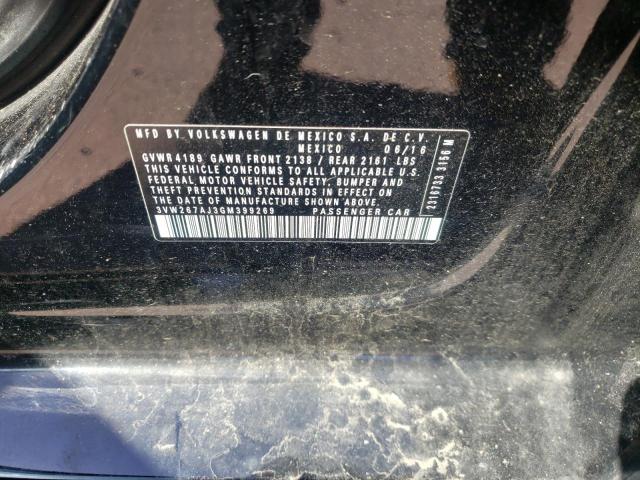 2016 VOLKSWAGEN JETTA S 3VW267AJ3GM399269