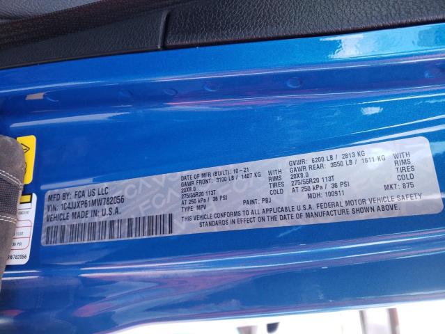 2021 JEEP WRANGLER U VIN: 1C4JJXP61MW782056