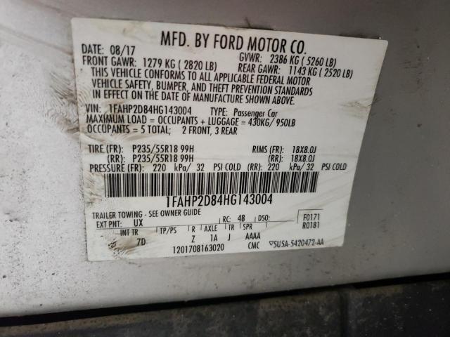 2017 FORD TAURUS SE 1FAHP2D84HG143004