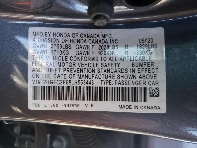 2020 HONDA CIVIC SPOR 2HGFC2F88LH553443